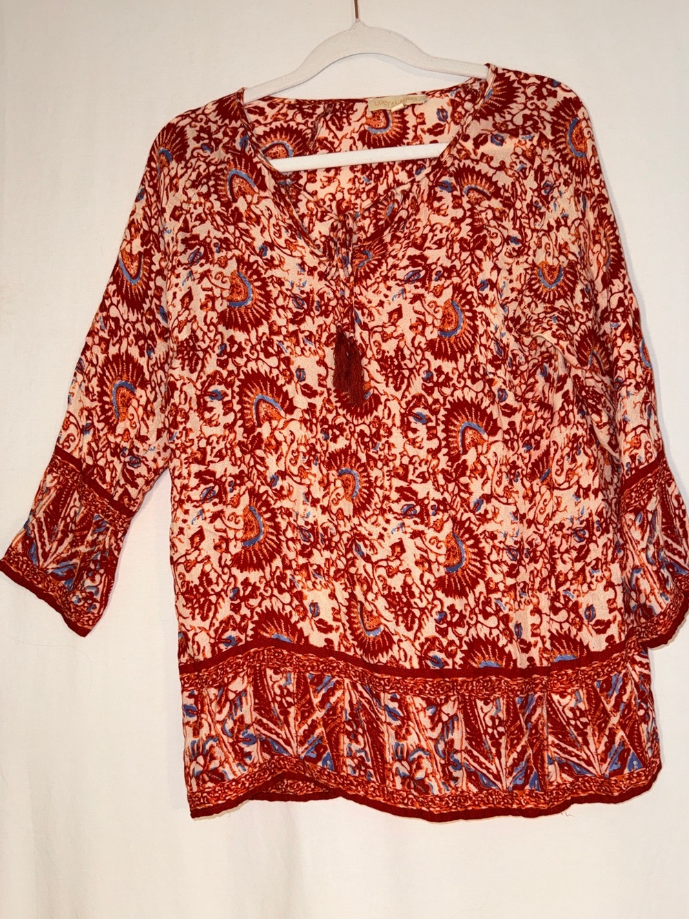 Lucy & Laurel Boho Peasant Top – Women’s Small